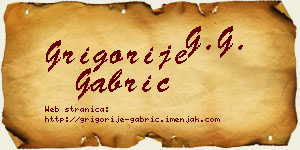 Grigorije Gabrić vizit kartica